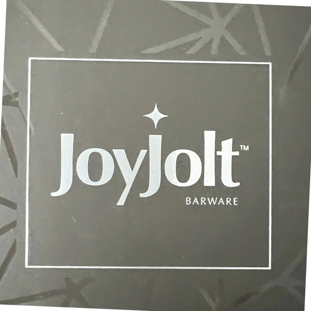 JoyJolt Carre Whiskey Glasses Set of 2 10oz Clear Square New